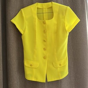 Bright lemon color top, size M